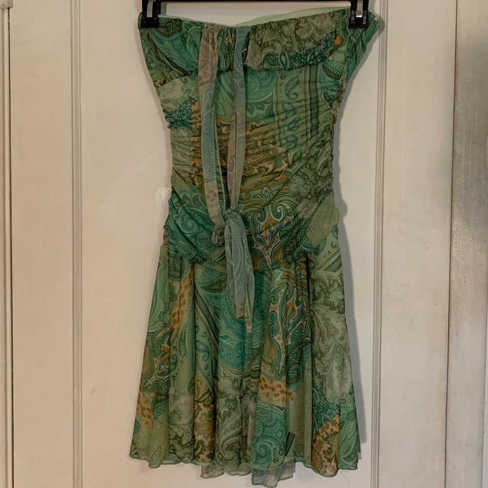 green paisley halter dress